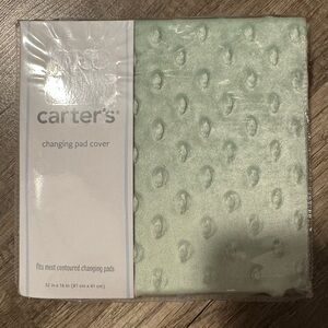 Carter’s Changing Pad Cover Plush Velboa Bubble Dot Sage New
